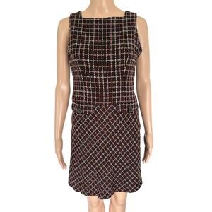 Ann Taylor LOFT Wool Plaid Sheath Dress 4P Academia 60s Retro Office Preppy Fall